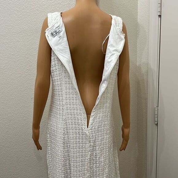 Robbie Bee Signature White Sundress Size 22W Sleeveless Scoop Neck Midi Silky - Picture 8 of 10